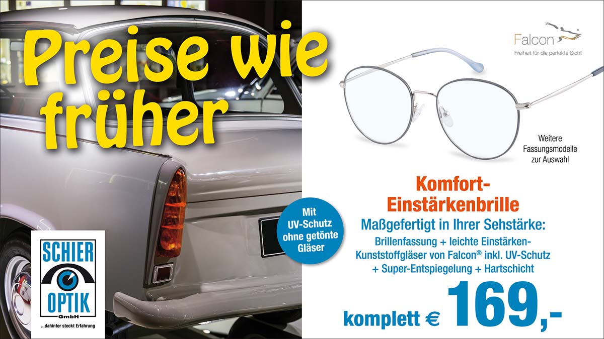 Komfort Einstärkenbrillen bei Schier Optik Thüringen